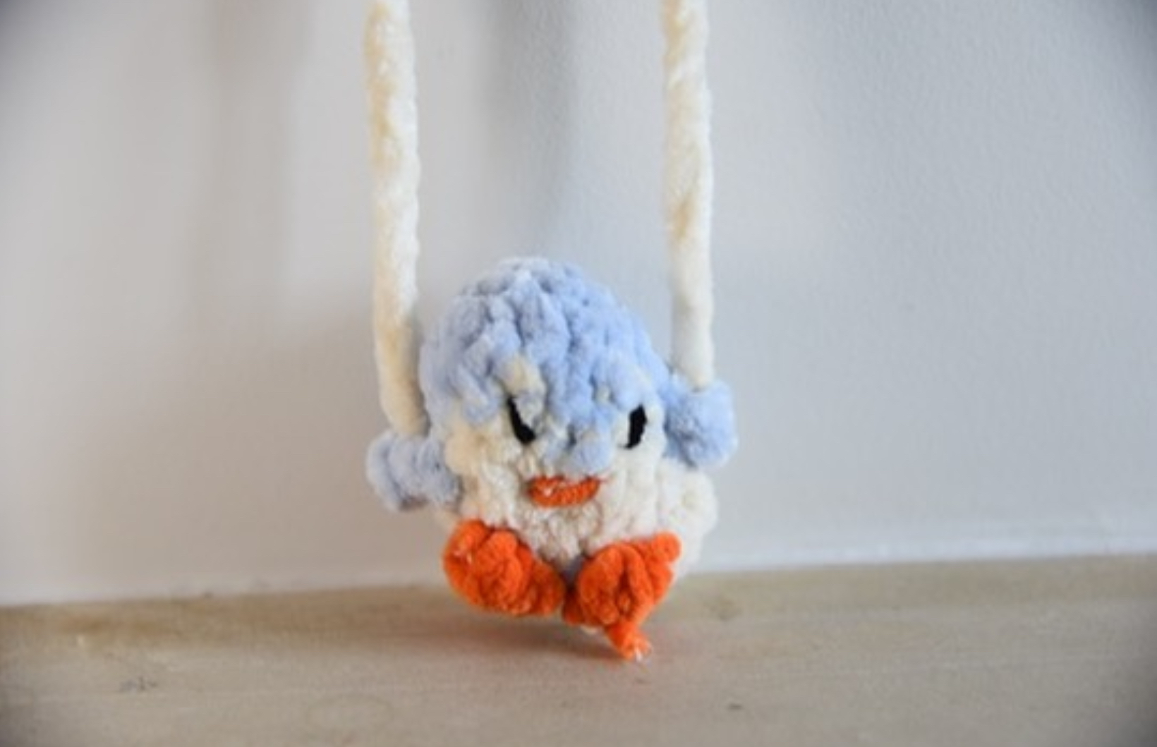 Deco rétroviseur mini pinguoin bleu